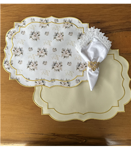Jogo americano dupla face bordado e impermevel para decorao de mesa de Natal e ano novo.