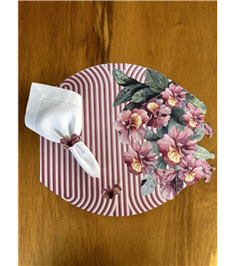 Jogo americano para mesa posta com decorao de orqudea