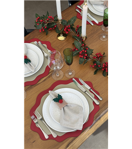 Jogo americano em couro dupla face, para decorao de mesa posta. 