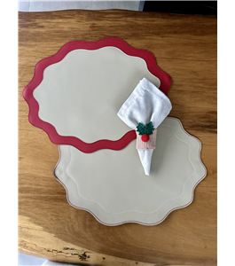 Jogo americano em couro dupla face, para decorao de mesa posta. 