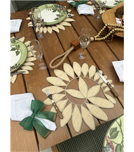 Jogo americano em palha dupla face para decorao de mesa posta 