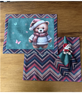 Jogo americano de Natal para decorao de mesa posta 