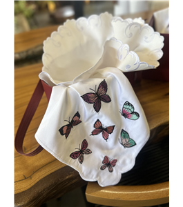 Mesa posta, decorao , borboletas, dia das mes, bordado 