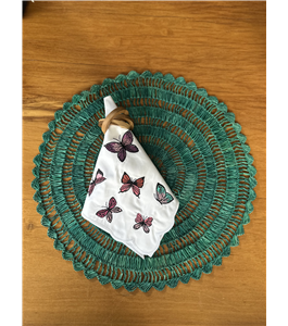 Porta guardanapo argola de madeira para decorao de mesa posta.