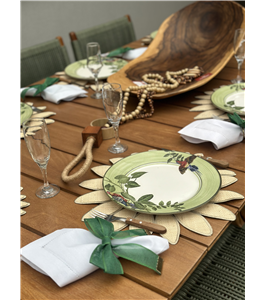 Porta guardanapo de lao verde para decorao de mesa posta de Natal 