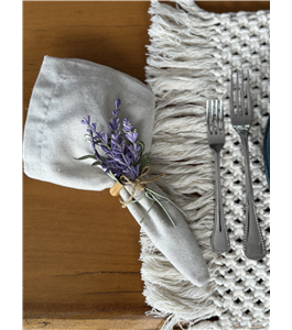 Porta guardanapo Lavanda Bordada