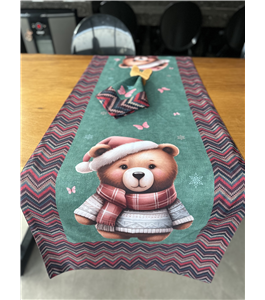 Trilho de Natal para decorao de mesa posta 